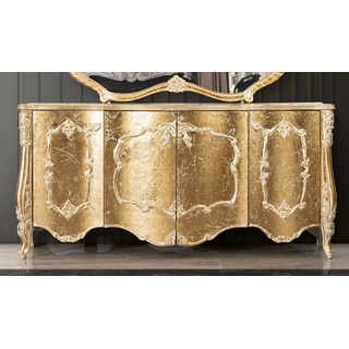 Casa Padrino Luxus Barock Sideboard Antik Gold - Barockstil Massivholz Schrank mit 4 Türen - Luxus Esszimmer Möbel im Barockstil - Barock Esszimmer Möbel - Barock Küchen Möbel