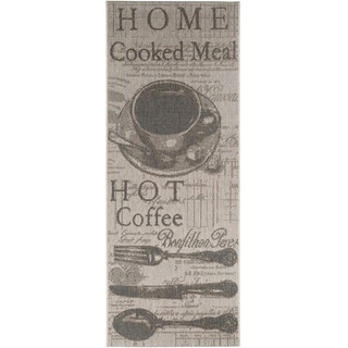benuta Küchenläufer Coffee Grau 80x200 cm | Pflegeleichter Teppich geeignet Küche und andere Wohnräume