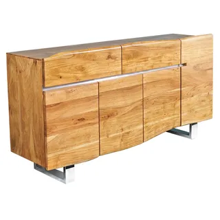 Invicta Interior riess-Ambiente.de Massives Baumstamm Sideboard Mammut 170cm Akazie Massivholz Industrial Chic Kufengestell aus Edelstahl Kommode Schrank