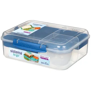 sistema Lunchbox Bento Lunchbox To Go unterteilt - Farbwahl, Kunststoff (lebensmittelsicher) blau