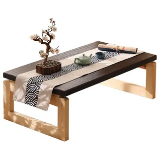 XFQZJG Japanischer Bodentisch, klappbarer niedriger Bodentisch, Kaffeetische, klappbarer niedriger Tisch, Vintage-Teetisch, Tatami-Tisch, Zen-Teetisch, Stabiler Akzenttisch für das Wohnzimmer