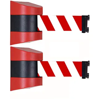 VEXIGO 2 STK. Magnetische einziehbare Gurtbarriere, magnetisches einziehbares Warteschlangen-Absperrband, Sicherheitskordon-Barriere zur Kontrolle der Menschenmenge(10m/32.8ft)
