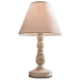 Mirabeau Tischleuchte Tischlampe Kayenta leinen/antikweiß beige