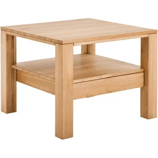 Linea Natura Couchtisch, Buche, Holz, Kernbuche, massiv, 1 Schublade(n) Schubladen, quadratisch, eckig, 75x58x75 cm, Stauraum, Wohnzimmer, Wohnzimmertische, Couchtische, Couchtische mit Rollen
