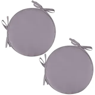 2 Stück Sitzkissen mit Bänder - 30 cm Rundes Stuhlkissen Sitzpolster für Stuhl Weiches Sitzkissen Sitzauflage für Autositz, Bürostuhl, Esszimmer Stühle Bänke und Alle Stühle (Grau, 30 x 30 cm)