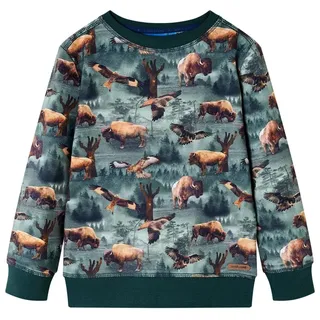 vidaXL Kinder-Sweatshirt Dunkelgrün 116