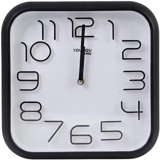 Avizar, Wanduhr, Quadratische Wanduhr mit Geräuschlosem Uhrwerk 33x33cm