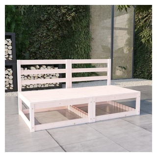 vidaXL Loungesofa Gartensofa 2-Sitzer Weiß Massivholz Kiefer, 1 Teile weiß