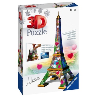 Ravensburger 3D-Puzzle 216 Teile Ravensburger 3D Puzzle Bauwerk Eiffelturm Love Edition 11183, 216 Puzzleteile