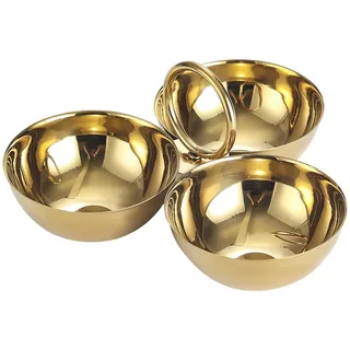 Dickly Edelstahl-Snack-Servierschalen, Obstschalen, Lebensmittelbehälter für Grillrestaurants, Gold