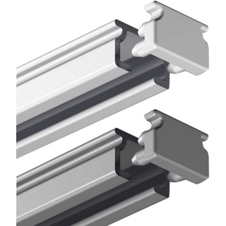 Garduna Gardinenschiene eckige Schleuderschiene, 1-läufig, gebohrt, Aluminium weiß 2 cm x 120 cm x 1 cm