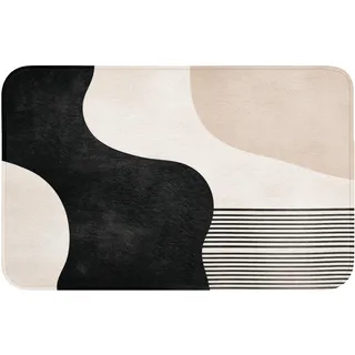 BADEMATTE Abstrakt - Japandi - Beige - Modern Badvorleger 80x50 cm