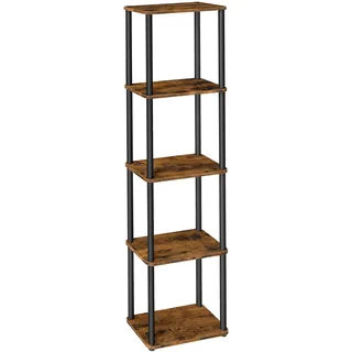 VASAGLE Standregal 23,8 x 38 x 139 cm vintagebraun-tintenschwarz