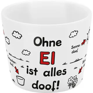 Sheepworld Eierbecher mit Motiv Ohne Ei ist Alles doof | 4,3 cm x 5,3 cm, Porzellan, spülmaschinengeeignet | Lustiges Geschenk, Ostern, Geburtstag | 46470