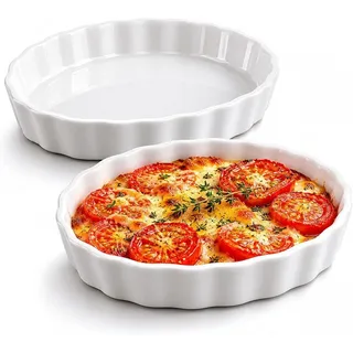 Quicheform 12,4 cm, weiß Keramik, für Quiche, hitzebeständig