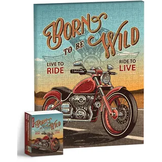 PieceRelax Puzzle Wandbild für Erwachsene – Retro Poster - Born to be Wild | DIY-Puzzle zum Aufhängen | Wanddeko für Zuhause [HN1274]