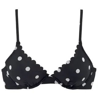 LASCANA Bügel-Bikini-Top Damen Schwarz/Weiß 38 Cup C
