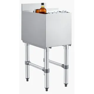 Vevor Gewerblicher Eisbehälter 28 L, 305 x 482 x 850 mm, Eisbox mit Gestell, Schiebedeckel und 2 Abnehmbaren Flaschenhaltern, Freistehend für Eiswürfel und Getränke, Geeignet für Bars Restaurants Pubs