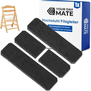 Filzgleiter für Hochstuhl, 1 Set, kompatibel mit HAUCK ALPHA+ und BETA+ Kinderhochstuhl mit Rollen, in Schwarz, zum Kleben, Filz Gleiter Stuhlbein Alpha Beta Plus, Babystuhl Bodenschoner selbstklebend