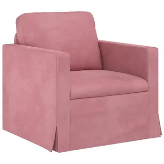vidaXL Sofa Rosa Samt 78 x 78 x 80 cm Rosa mit Rollen