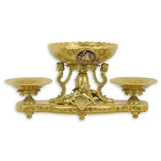 Casa Padrino Jugendstil Etagere Mehrfarbig / Gold 55 x 25 x H. 27 cm - Prunkvolle Hotel & Restaurant Accessoires