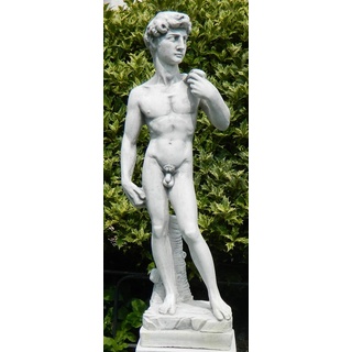 JS Garten Deko Dekoskulptur Skulptur Dekofigur Figur David von Michelangelo antik grau H 58 cm aus frostsicherem Beton