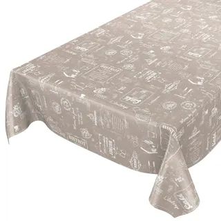 ANRO Wachstuchtischdecke Wachstuch Wachstischdecke Tischdecke abwaschbar Beige Bistro Retro Modern wasserabweisend Gartentischdecke Meterware pflegeleicht Lotuseffekt 100x140cm