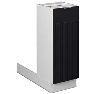 Vicco Kochinsel Regalinselunterschrank Fame-Line 30 x 30 x 82 cm Schwarz gestreift