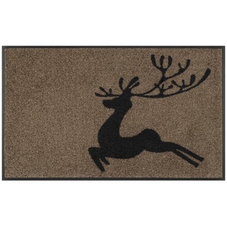 Fußmatte wash+dry Schmutzfangmatte Jumping Deer - 50 x 75 cm, wash+dry by Kleen-Tex, Höhe: 7 mm bunt