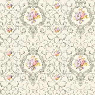 Bricoflor Silber Tapete mit Blumen Ornament Vliestapete im Barock Landhaus Stil Florale Vintage Wandtapete Französisch für Schlafzimmer und Esszimmer