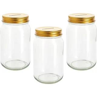 VBS Spardose "Sparglas", 3 Stück - Transparent