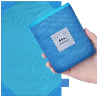 Ainiv Mini Picknickdecke, Ultraleicht tragbare Stranddecke, Sandabweisende Camingmatte, Ultraleicht Kompakt Strandtuch, Outdoor Decke für Strand, Reisen, BBQ, Picknick, Camping und Wandern 140 x 180cm