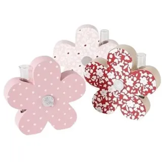 Vase Fleuri Blumen Reagenzglas Frühling Mdf Rosa H 17 cm
