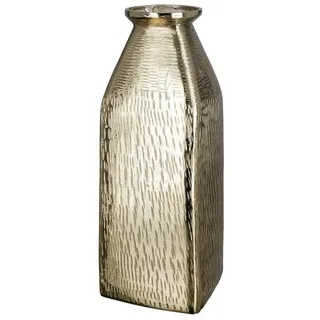 GILDE Dekovase LOLA Vase - gold - Aluminium - H. 30cm x T. 11cm x B. 11cm - Dekovase (1 Stück), Elegante Blumenvase - Perfekte Tischdeko - Vasen für jede Deko