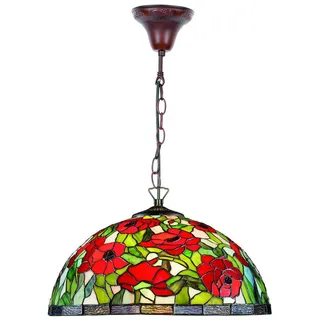 Casa Padrino Tiffany Hängeleuchte / Hängelampe Mehrfarbig Ø 40 x H. 85 cm - Tiffany Leuchten