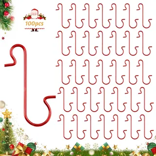 Aufhänger für Weihnachtskugeln, 100 PCS Christbaumkugel Aufhänger, Weihnachtskugel Haken, Christbaumkugeln Haken, Kugelaufhänger für Weihnachtsbäume, Girlanden, Weihnachtskugeln (C)