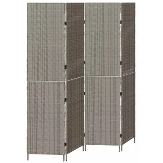 vidaXL Raumteiler Grau 195 x 180 cm Poly-Rattan