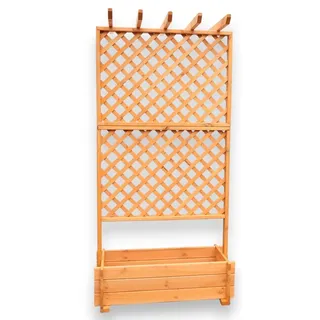 Promadino Spalier mit Pflanzkasten 102 x 65 cm Braun