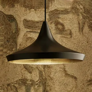Tom Dixon Design Hängelampe Beat Wide, dimmbar, schwarz, für Wohn- / Esszimmer, Messing, Design, Pendelleuchte - 36 cm - 36 cm - 16 cm