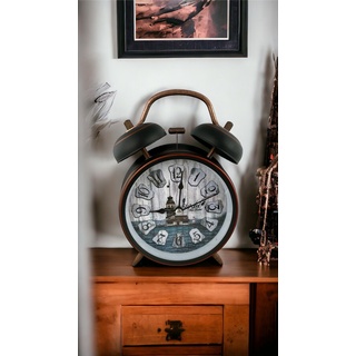Wecker 14-84 Tischuhr Nostalgie Antik Vintage Retro Metall Standuhr Uhr
