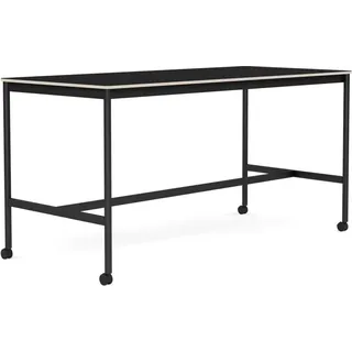 Base Tisch mit Rollen 85 x 190 x 95 cm schwarz laminiert schwarze Beine