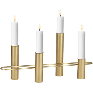 Marrakesch Moderner Adventskranz aus Metall 33cm Gross | Kerzenständer Filip Gold für 4 Kerzen als Weihnachtsdeko innen | Goldene Deko Kerzenhalter Teelichthalter ideal Aesthetic Herbstdeko