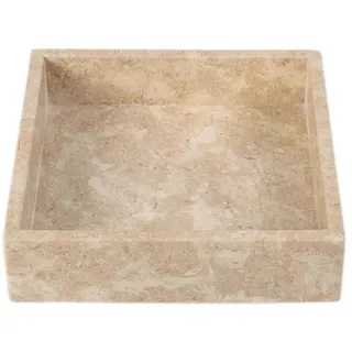wohnfreuden Dekotablett Marmor Tablett creme quadratisch 20 cm, 1348