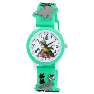 QBOS 3D Motiv Dinosaurier 0 mm Silikongehäuse grün Silikonarmband grün