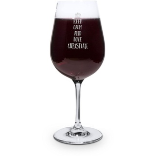 printplanet® Graviertes Rotweinglas - Leonardo® Weinglas mit Gravur (mit Name oder Text personalisiert) - Design Keep Calm
