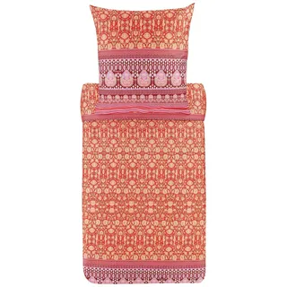 Bassetti MIRA Bettwäsche + 1 Kissenhülle aus 100% Baumwollsatin in der Farbe Rot R1, Maße: 155x220 + 1 K 80x80 cm - 9325844