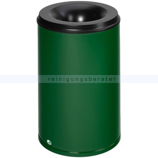 Papierkorb VAR Mülleimer feuersicher Stahlblech 110 L grün für optimalen Schutz pulverbeschichtet, inklusive Kopfteil