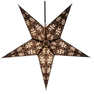 GURU SHOP Faltbarer Advents Leucht Papierstern, Weihnachtsstern 60 cm - Anubis Schwarz