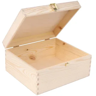 Creative Deco Holzkiste mit Deckel 29 x 25 x 14 cm 14-tlg. beige