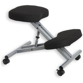 IDIMEX Arbeitshocker ROBERT, Kniestuhl Kniehocker Sitzhocker Bürohocker Stoff ergonomisch orthopädisch schwarz